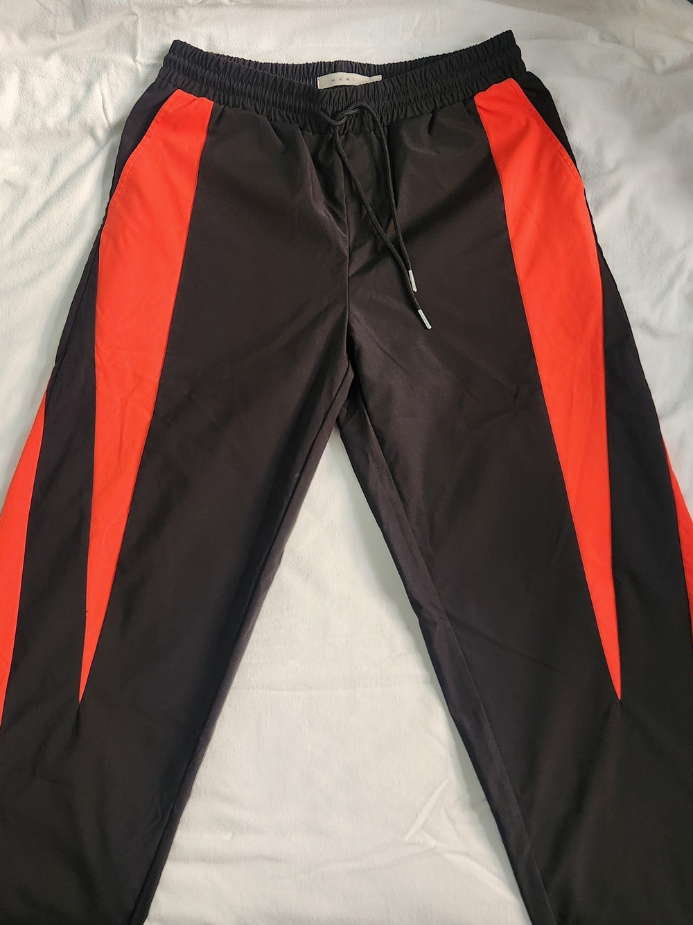 MNML Black Orange Nylon Pants Mens S